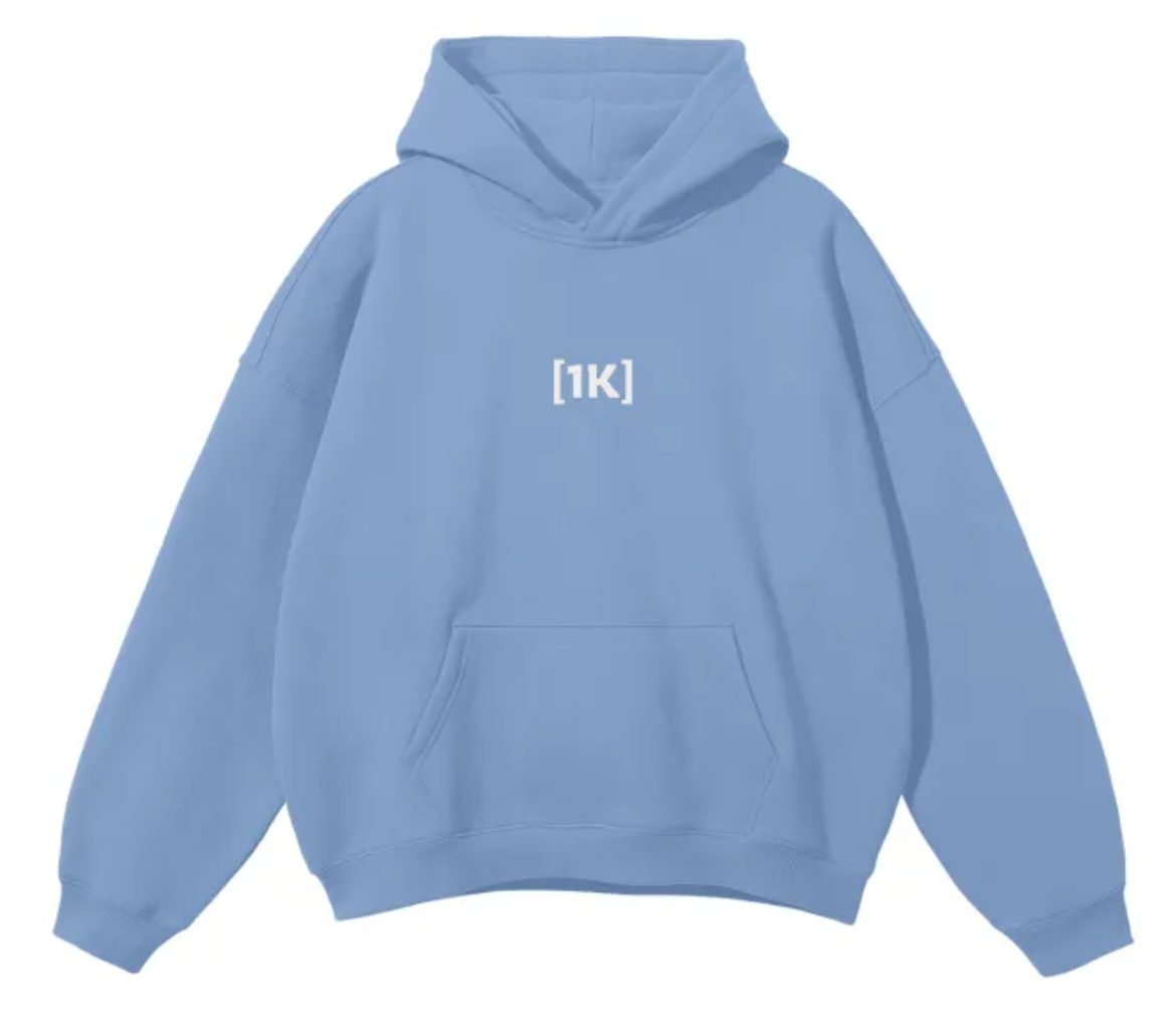 1K Essentials Collection - Medium Blue Hoodie